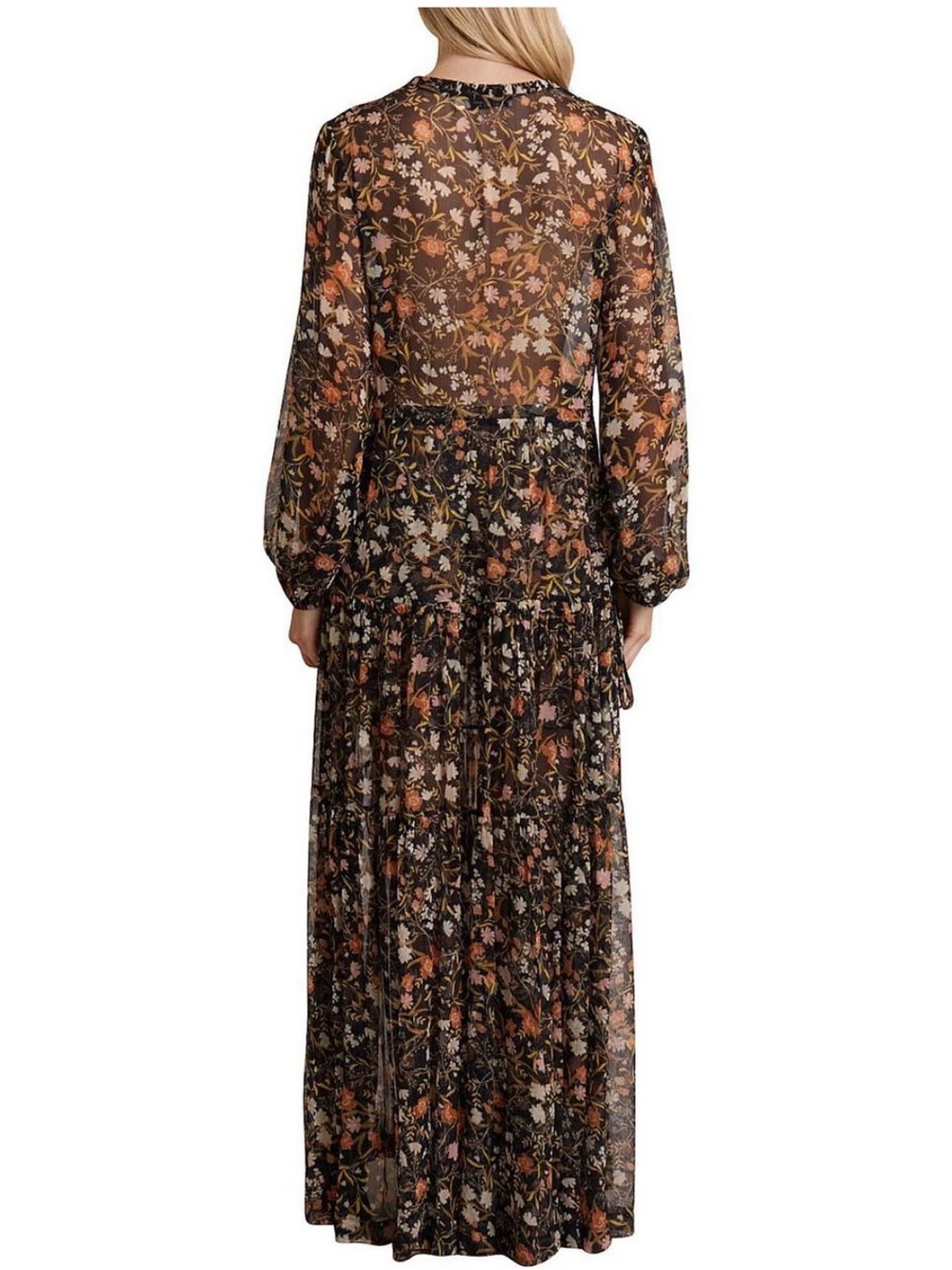 Bec and Bridge Nightshade Silk Floral Long Sleeve Tiered Maxi Dress Sz 4 Boho - Picture 4 of 16